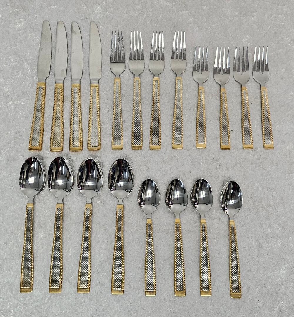 Cambridge South Hampton Pattern Stainless China 20pc Flatware Set